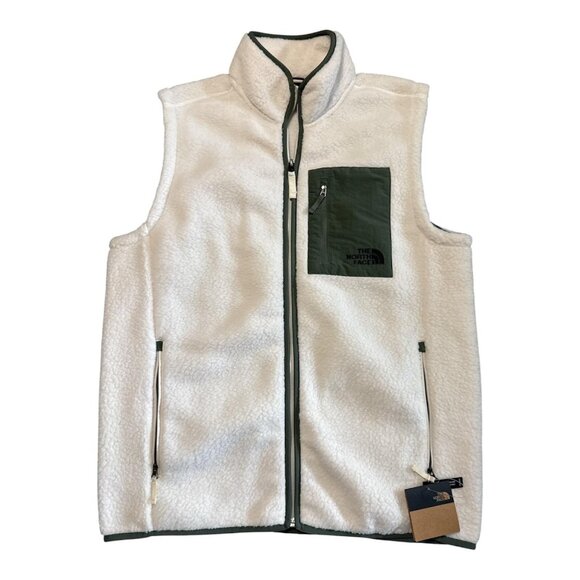 The North Face Vest Mens Large Sherpa Fleece Full Zip Outdoors Pocket - Picture 1 of 7